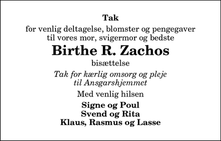 Taksigelsen for Birthe R. Zachos - Thisted