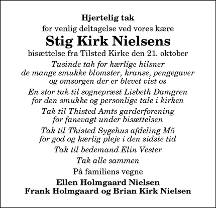 Taksigelsen for Stig Kirk Nielsen - Thisted