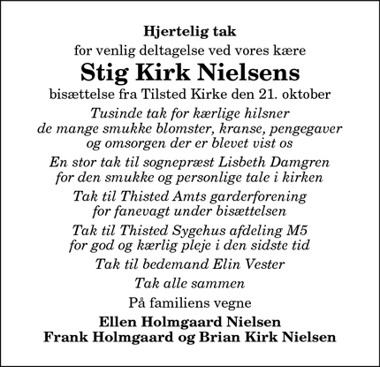 Taksigelsen for Stig Kirk Nielsen - Thisted