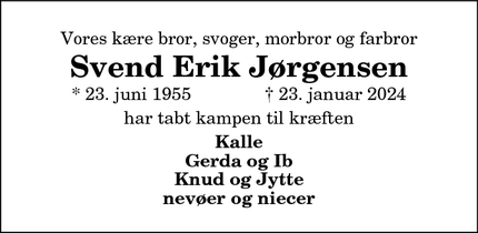 Dødsannoncen for Svend Erik Jørgensen - Thisted
