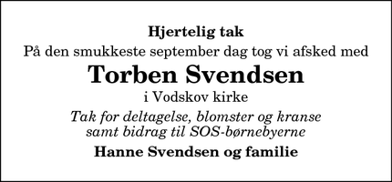 Taksigelsen for  Torben Svendsen - Hals