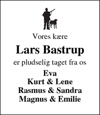 Dødsannoncen for Lars Bastrup - Sdr. Nissum