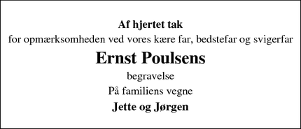 Taksigelsen for Ernst Poulsen - Tørring
