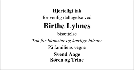 Taksigelsen for Birthe Lyhnes - Gredstedbro