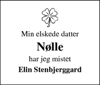 Dødsannoncen for Nølle - Snekkersten