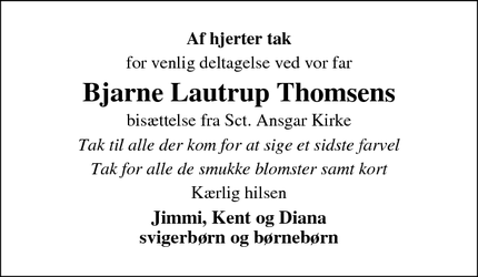 Taksigelsen for Bjarne Lautrup Thomsens - Bramming 