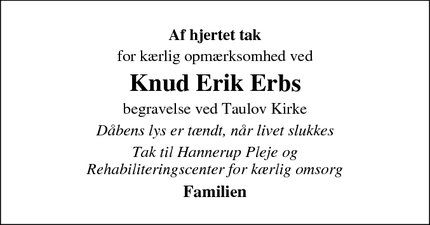 Taksigelsen for Knud Erik Erb - Fredericia