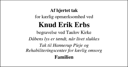 Taksigelsen for Knud Erik Erb - Fredericia