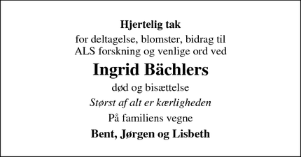 Taksigelsen for Ingrid Bächlers - Faaborg