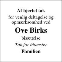 Taksigelsen for Ove Birk - 5600 Faaborg