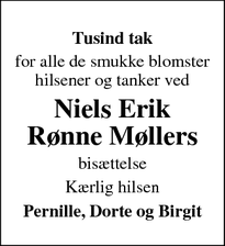 Taksigelsen for Niels Erik
Rønne Møllers - 5600 Faaborg