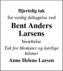 Taksigelsen for Bent Anders Larsen - Kalundborg