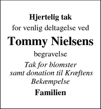 Taksigelsen for Tommy Nielsens - Bogense