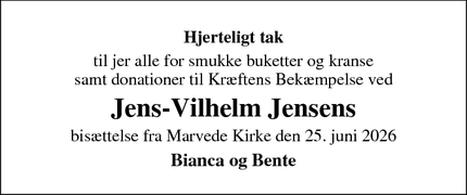 Taksigelsen for Jens-Vilhelm Jensen -  Næstved.