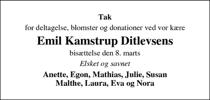 Taksigelsen for Emil Kamstrup Ditlevsen - Næstved