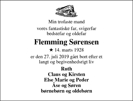 Dødsannoncen for Flemming Sørensen - Struer