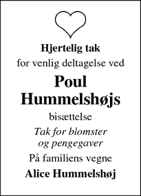 Taksigelsen for Poul
Hummelshøjs - Struer