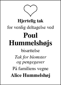 Taksigelsen for Poul
Hummelshøjs - Struer