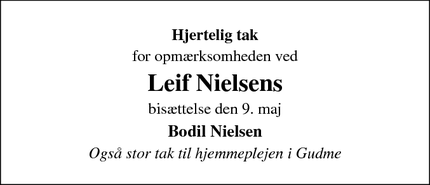 Taksigelsen for Leif Nielsen - Gudme