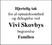 Taksigelsen for Vivi Skovbys - Løgumgårde 