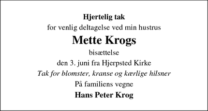 Taksigelsen for Mette Krog - Viby J