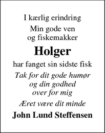 Taksigelsen for Holger - Skærbæk