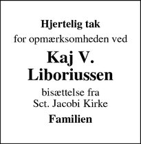 Taksigelsen for Kaj V.
Liboriussen - Varde