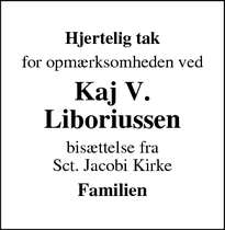 Taksigelsen for Kaj V.
Liboriussen - Varde