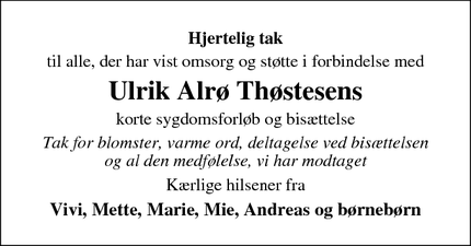 Taksigelsen for Ulrik Alrø Thøstesen - Vejle