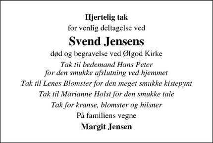 Taksigelsen for Svend Jensen - Varde