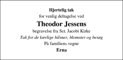 Taksigelsen for Theodor Jessen - Varde 
