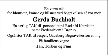 Taksigelsen for Gerda Buchholt - Brørup