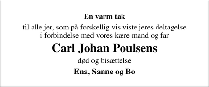 Taksigelsen for Carl Johan Poulsen - Stege