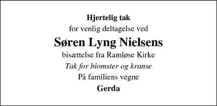 Taksigelsen for Søren Lyng Nielsen - Helsinge