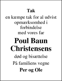 Taksigelsen for Poul Baun Christensens - Vejle