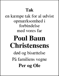 Taksigelsen for Poul Baun Christensens - Vejle