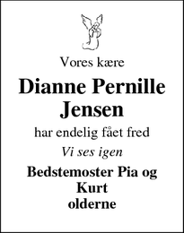 Dødsannoncen for Dianne Pernille Jensen - Vejle
