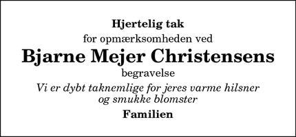 Taksigelsen for Bjarne Mejer Christensens - Aalborg