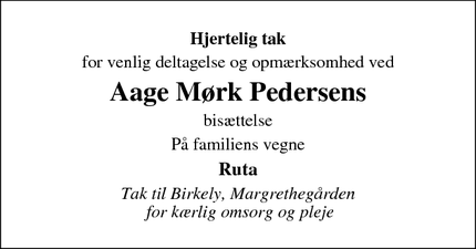 Taksigelsen for Aage M&oslash;rk Pedersen - Ribe