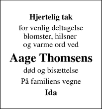 Taksigelsen for Aage Thomsens - Bredsten