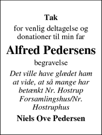 Taksigelsen for Alfred Pedersen - Aabenraa