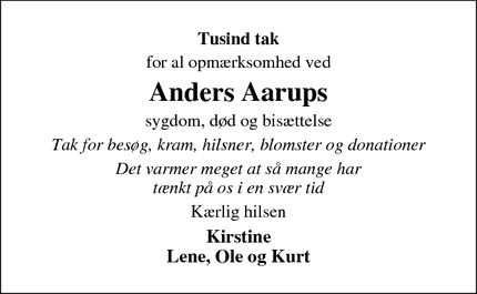 Taksigelsen for Anders Aarup - Kloster 