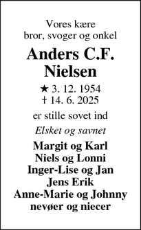 Dødsannoncen for Anders C.F.
Nielsen - Ikast