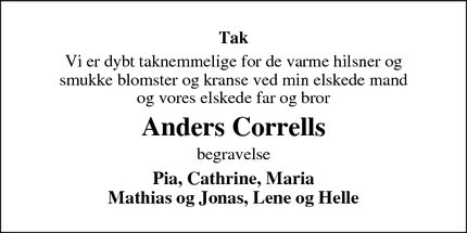 Taksigelsen for Anders Corrells - Aarhus