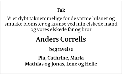 Taksigelsen for Anders Corrells - Aarhus