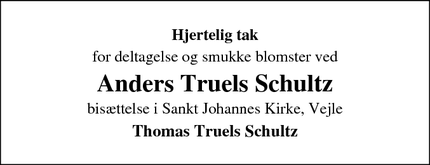 Taksigelsen for Anders Truels Schultz  - Vejle