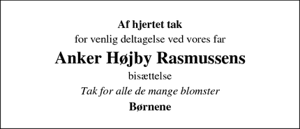Taksigelsen for Anker Højby Rasmussens - Nyborg