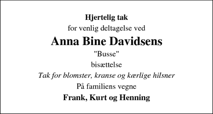 Taksigelsen for Anna Bine Davidsen - Esbjerg Ø