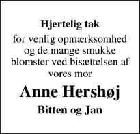 Taksigelsen for Anne Hershøj - Roskilde