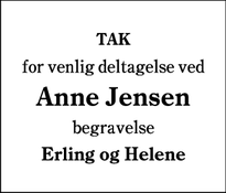 Taksigelsen for Anne Jensen - Gram